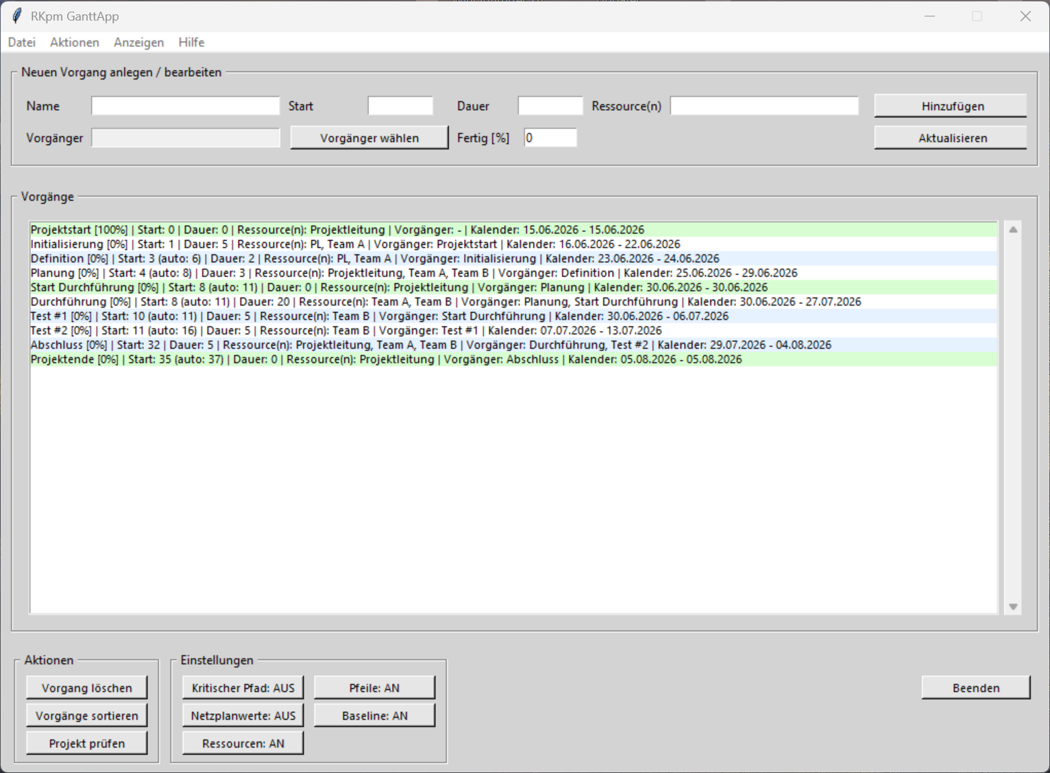 GanttApp Screenshot 1